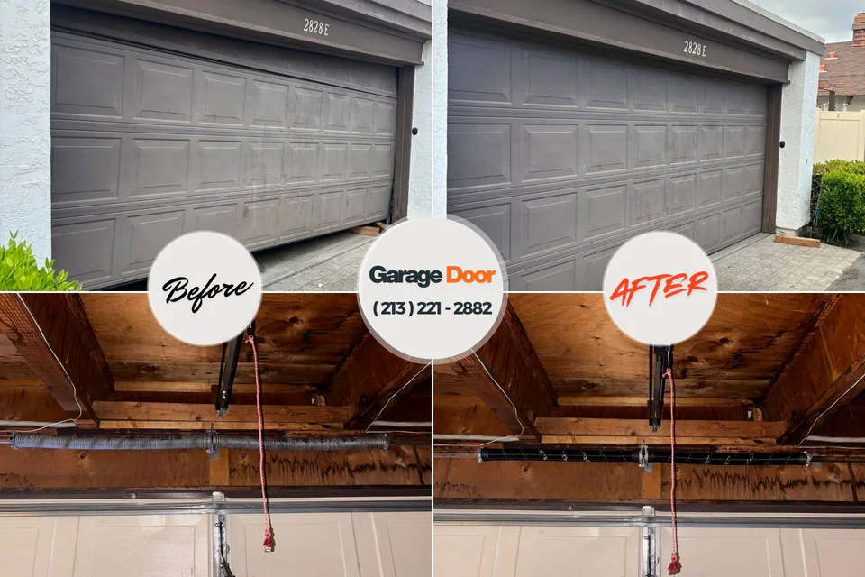 Before and after: garage door repair Ossineke, MI